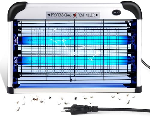 Hefite Lampara Antimosquitos Interior & Exterior 20W | Mata Mosquitos Electrico | Matamoscas Electrico | Lámpara UV Repelente Moscas, Polillas, Zancudos y más