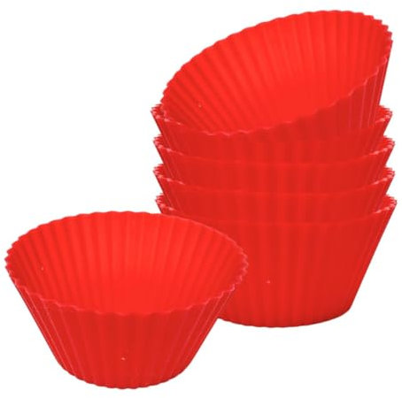 Guardini, Set di 6 pirottini Ø 6,5 cm, Silicone alimentare, Rosso, Made in Italy, Linea Juliette