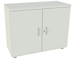 Euromof Armario de Oficina, Bajo, Puertas con Cerradura. 92x42x74 cm. Color Blanco.