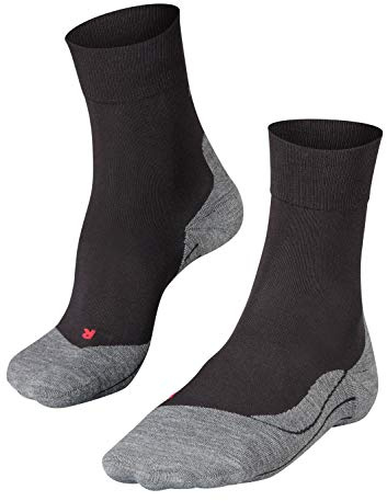 FALKE Damen Laufsocken RU4 Endurance W So Baumwolle Funktionsmaterial antiblasen 1 Paar, Schwarz Black-Mix 3010, 39-40