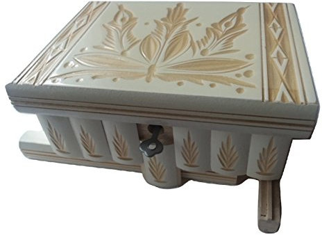 Neu Magie Rätsel Puzzle Geheimfach Schmuckkasten schön handwerk handarbeit Holz schatulle Zauber kästen (Weiß)
