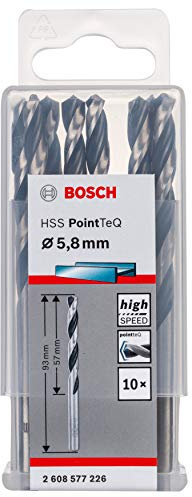 Bosch Professional 10-Piece PointTeQ HSS Twist Drill Bit (for Metal, 5.8 x 57 x 93 mm, Drill Driver Accessories)