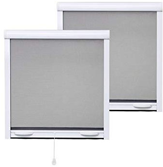 VOLET-MOUSTIQUAIRE Pack ECO de 2 moustiquaires Enroulables ALU H145 cm x L130 cm Blanc