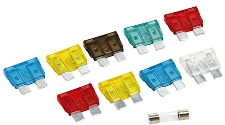 OROK - Coffret de 10 fusibles Voiture (9pcs enfichables, 1pcs Radio) - Lot de 10 fusibles Voiture - 2A à 30A - Compatible avec Tous Types de véhicules - Fusibles Plats pour Auto