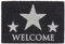 Carpido Fußmatte Kokos Welcome Stern Silber – Türmatte 40x60 cm – antibakterielle Eingangsmatte – Kokosmatte natürliches Material – 100% Kokos