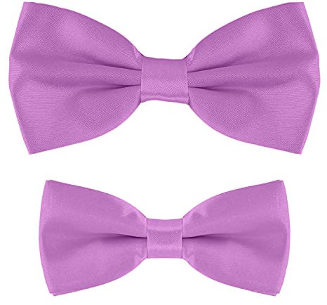 MASADA Vater-Sohn Fliegen Set im Partnerlook, bereits gebunden und verstellbar - Flieder