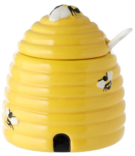 Puckator Beehive Shaped Ceramic Pot with Lid & Spoon