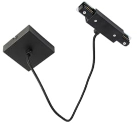 QAZQA I voeding met vierkante montageplaat voor 1-fase rail zwart - Jeana