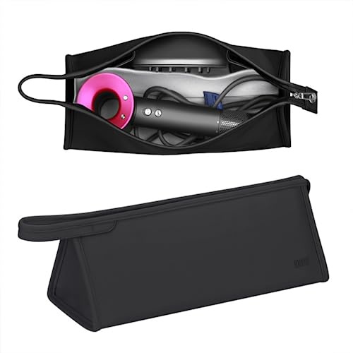 zCloud Borsa da viaggio per asciugacapelli, custodia in pelle PU, adatta per asciugacapelli Dyson Supersonic e Dyson Airwrap Styler, Nero , 35*14*15CM