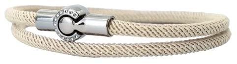 Tindo Dickes Wickel-Armband Herren mit Magnet Verschluss - Handmade - modisches accessoire für Männer - stylisches Stoff-Armband (Beige) …