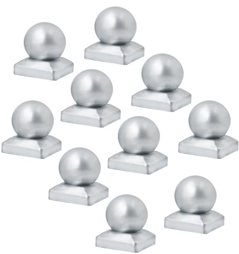 MFAOSHI Tappi per Pali da (10 Pezzi) - Sfera Copertura per Recinzione da Giardino in Legno - Tappo per Pali in Legno - Alternativa alla Zincatura - Tappo per Pali,40x40mm