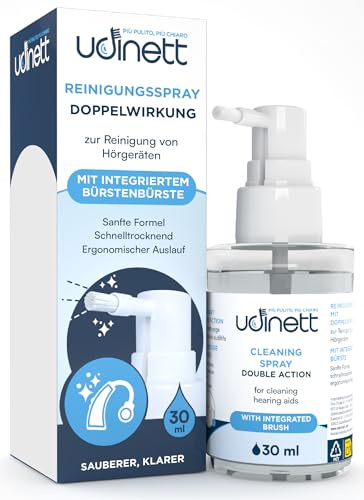 Spray Limpiador para Audífonos 30ml con Cepillo Incluido Udinett Sanitizante para Limpieza de Auriculares Bluetooth Secado Rápido Elimina Cerumen y Suciedad con Efecto Inmediato