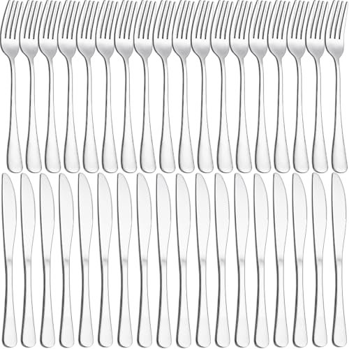 36 Pieces Knife and Fork Sets, Joeczo Stainless Steel Cutlery Set for 18 People, Cutlery Set Include Forks Set of 18 and Knives Set of 18, Dishwasher Safe, Silverware Set for Home/Restaurant