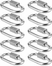10PCS Carabiner Clip Heavy Duty, Small Carabiner Clips, Quick Release Keyring, Stainless Steel Heavy Duty D Shape Locking Clips for Outdoor Camping Climbing Fishing Hiking Traveling Accessories