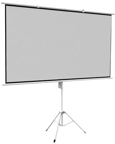 Schermo portatile per proiettore, per scuole, riunioni, conferenze, uso interno ed esterno, con treppiede, senza pieghe, schermo cinematografico HD 16:9