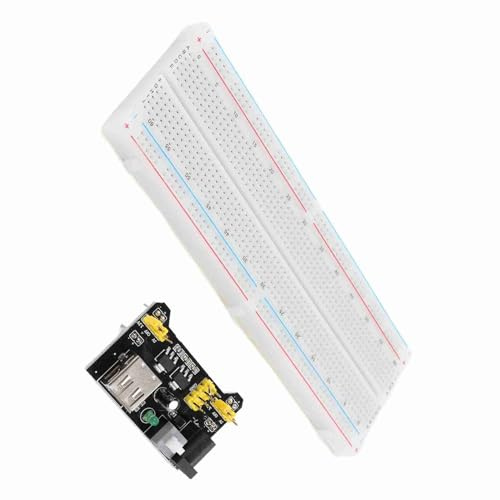 KIMISS Breadboard Jumper Wire Kit for Circuit Projects - 830 Tie Points Breadboard with 3.3V 5V Power Supply Module