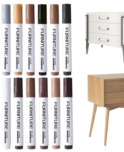 Wood Stain Pen - 12 Colors Scratch Covers Removers Stain Pen - Wood Floor Scratch Repair Marker - for Scuffs Damage Stains Wear Cracks Paint Chips