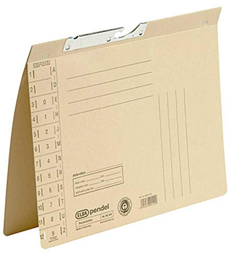 ELBA Pendelhefter, DIN A4, Manilakarton, 320 g/qm, chamois, 5 Stück