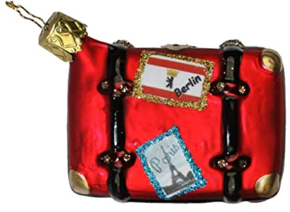 Inge-glas Weihnachts-Anhänger Reisekoffer rot