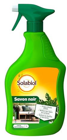 SOLABIOL Savon noir Prêt-à-l'emploi - 100% Origine Végétale - 1L - A base d’huile d’olive - Nettoie tous types de surface - Nettoie les feuilles et fait brille - SOSAVPAL1N