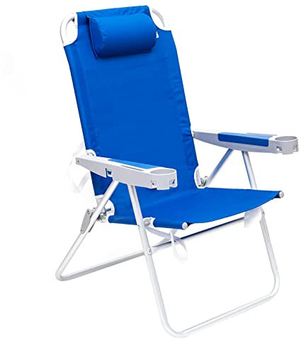 SUNNYFEEL Oversized Tall Folding Beach Chair Lightweight, 17 Portable Sand Chair for Adults Heavy Duty 500 LBS with Cup Holders, Foldable High Camping Lawn Chairs for Camp/Outdoor/Picnic/Sports