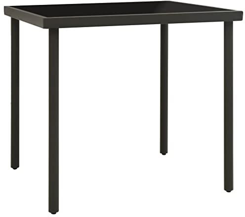 Garten-Esstisch Anthrazit 80x80x72 cm Glas und Stahl