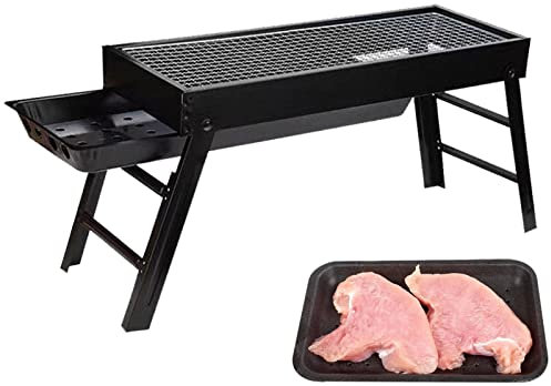 Shenrongtong Faltbarer Grill | Tragbarer Holzkohlegrill | -Grills für das Kochen im Freien | Klappbarer tragbarer Grill-Werkzeugsatz aus Edelstahl, Camping, Wandern, Picknicks