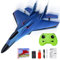 TGKYK Avion Télécommandé 2,4 GHz de Chasse, 2 CH Radiocommandé, RC Jouet, Planeur Volant pour Enfants, Débutants (Bleu)