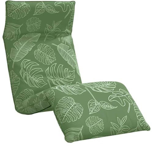 vidaXL Sonnenliege Klappbar Blattmuster 175x54x8,5 cm Oxford-Gewebe, Sonnenbett, Liege, Bodenstuhl, Liegestuhl, Chaiselongue, Bodensessel, Relaxsessel