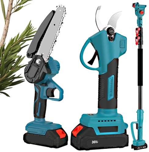 Tijeras De Podar EléCtricas Para JardíN, Con Mango Extensible, DiáMetro De Corte De 40 Mm, Alcance MáXimo De 13,12 Pies, Kit De Podadora De PéRtiga, Para Ramas, Tijeras