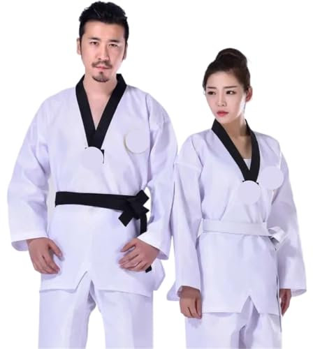 LSNNMU Judoanzug Karate Judo Training Wettbewerb Kleidung Taekwondo Uniform Blau Trainer Anzug Kung Fu Unisex Kostüme Kleidung FüR Das Training(White,XS)