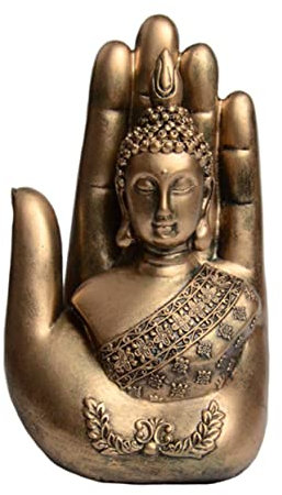 MAGICLULU Statua Buddha in Palma Soprammobile in Resina per Decorazione Casa e Ufficio Unico e Ispiratore per Ogni