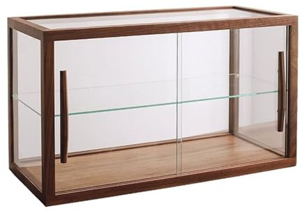 Bakery Display Case, Wooden Countertop with Glass Doors, Pastry Display Case for Pastries, Cookies, Desserts, Cupcakes