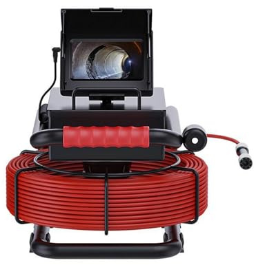 OVLIIYWZY Telecamera per ispezione Tubi fognari da 20 m, endoscopio Industriale per condutture fognarie IP68 da 17 mm con Monitor 4.3, endoscopio con Cavo più Spesso Tele
