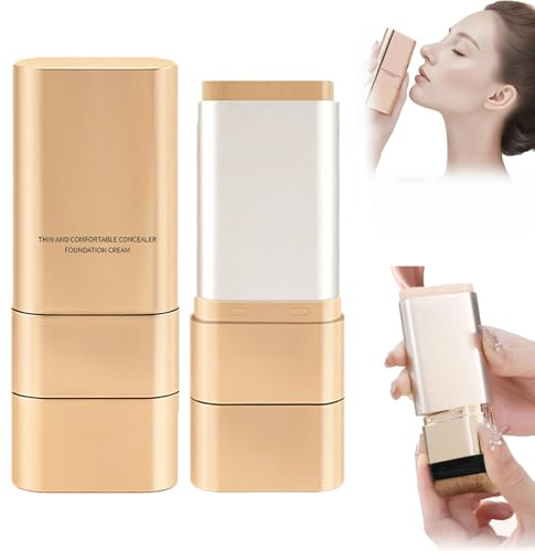 Luminous Dual-Ended Concealer Foundation Stick, Foundation Stick Korean 3 in 1, Multi-use Double Head Foundations Make up Sticks, Sweat-Proof for All Skin Types (#03 Pinkish Beige)