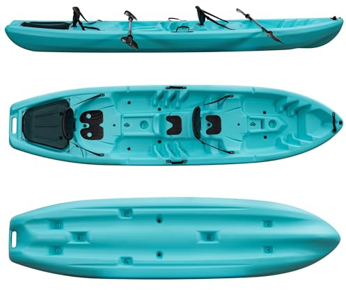 Cambridge Kayaks Nomad II Double Sit On Top Kayak Package with 2 Seats & Paddles – Stable Lightweight 2 Person Tandem Kayak for Lakes, Rivers & Calm Coastal Waters