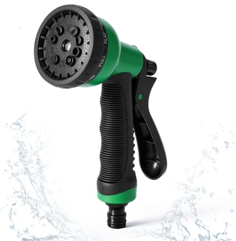 Jewan Pistola de Riego, 10 Funciones Ajustables Pistola Manguera Jardin, Ideal para Jardineria, Riego, Ducha, Lavar Coches y Cuidado Mascotas