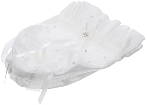 COOPHYA Borsetta da Sposa Raffinata Pochette da Matrimonio Bianca in Satin Decorata con Pietre e Perline per Sposa e Damigella, per Cerimonie
