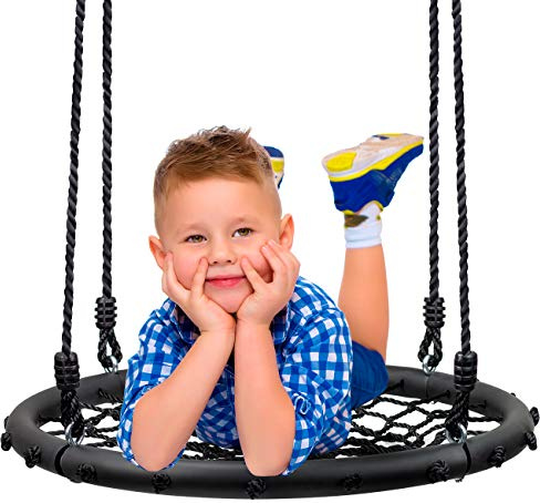 Sorbus Saucer Tree Swing- Kids Outdoor Disc Round Swing - 24 Heavy Duty 220lbs Seat- Easy Install Flying Saucer Web Circle - Perfect for Gift,Playground, Birthday, Xmas, IndoorOutdoor