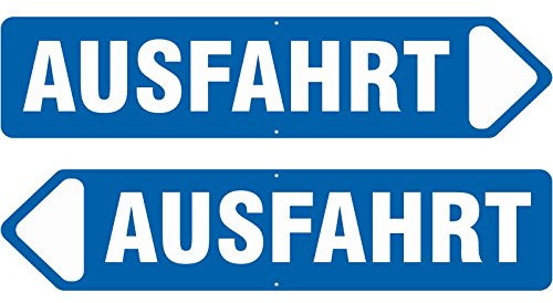 Pfeil Schild Ausfahrt Links 3mm Aluminium-Verbundmaterial