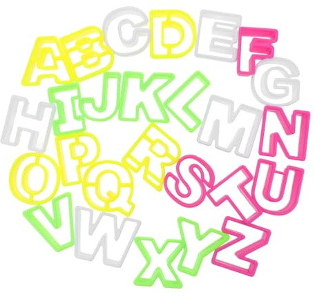 Tofficu Alphabet Letter Biscuit Cookie Cutter Set 1.96 Inch Plastic Fondant Embossed Mold for Diy Cake Decorating Pastry Baking Tool