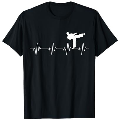 Kickboxen Herzschlag EKG T-Shirt Geschenk T-Shirt
