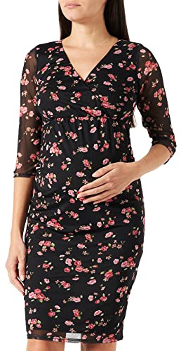 Dorothy Perkins kvinnors moderskap svart blommig omlottklänning