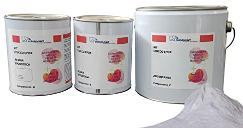 KIT STUCCO EPOSSIDICO BICOMPONENTE 600g PER RESINA CARROZZERIA NAUTICA LEGNO GELCOAT