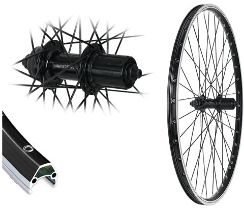 Hinterrad 26 Zoll MTB Hohlkammer Industrielager schwarz 8,-9,-10 Fach V-Brake 559-19 Laufrad