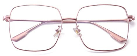 Dollger Gafas luz Azul Grandes Marco de Metal bloque luz Azul Gafas para Ordenador anti Fatiga Gafas luz Azul sin Graduar Monturas de Gafas para Hombre y Mujer