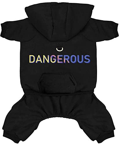 Izefia Hund Hoodie mit Taschenkleidung 4 Beine Jumpsuit Fleece Pullover Winter Sweatshirt Warme Baumwolle Hoodies für Kleine Hund Mittlere Große Katze