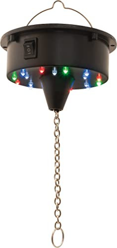 FXLAB Battery Powered Mirror Ball Motor With Bright Multi Coloured LED Lights Which Flash to the Music With Hanging Chain For Disco, Show, Party, Decoration