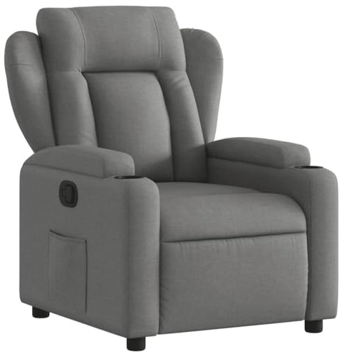 vidaXL Sillón reclinable de Tela Gris Oscuro