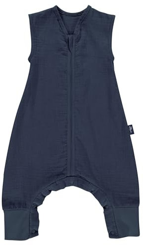 Kinderhaus Blaubär Set Alvi Schlafsack mit Füßen & Windel Blaubaer | Hautfreundlicher Schlafsack Baby & Kinder 100% Baumwolle | Reißverschluss mit Kinnschutz | Waschbar Bei 60°C | TOG 0.5